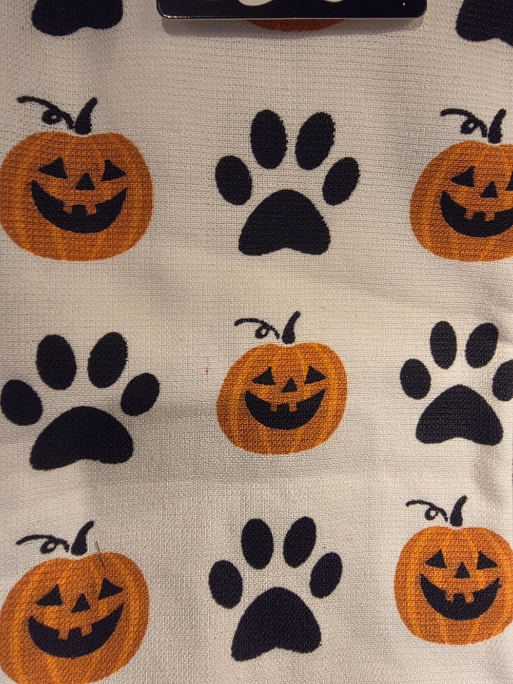 Towels with Pumpkin & Black Paw Print - Set of 2 - Picture 2 of 3